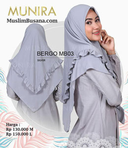 Jilbab Dewasa - Munira Bergo MB 03 Silver